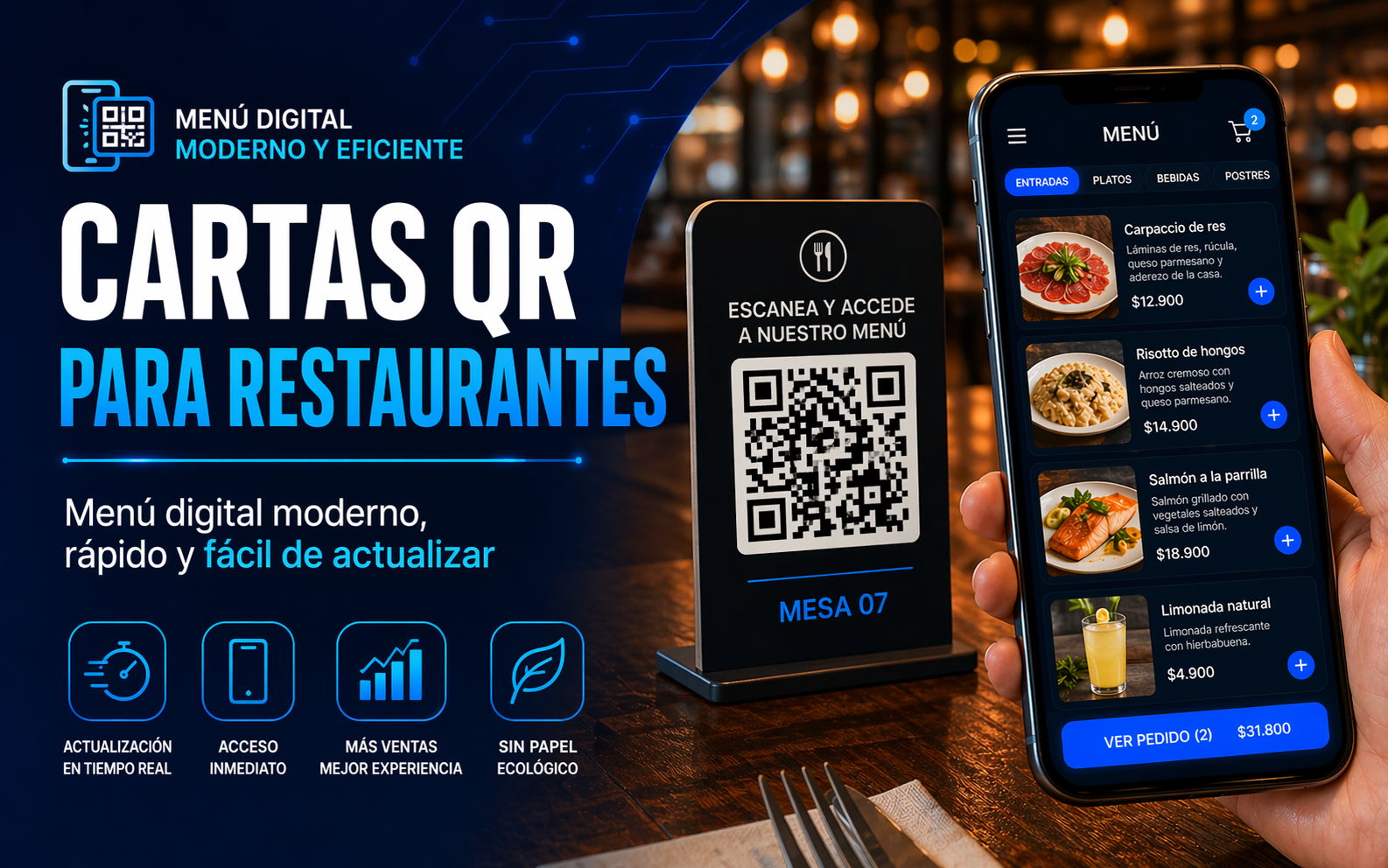 Sistema para Crear cartas QR para Restaurantes